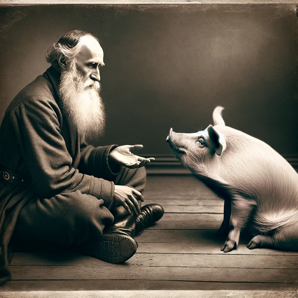 Tolstoj och en gris