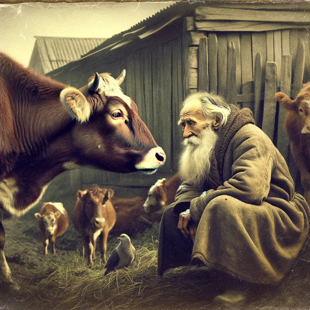 Tolstoj och en ko
