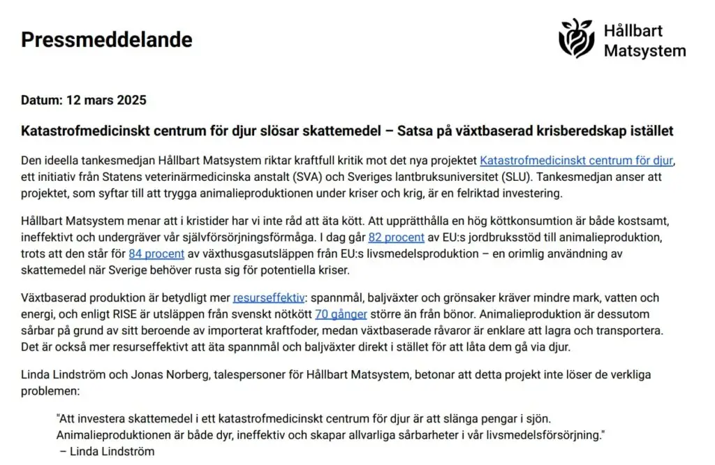 Satsa på växtbaserad krisberedskap